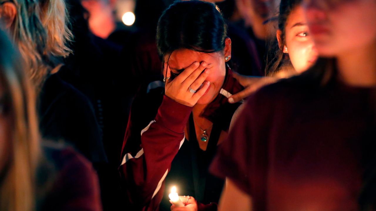 A vigil was held Thursday for the victims of a school shooting in Parkland, Florida.