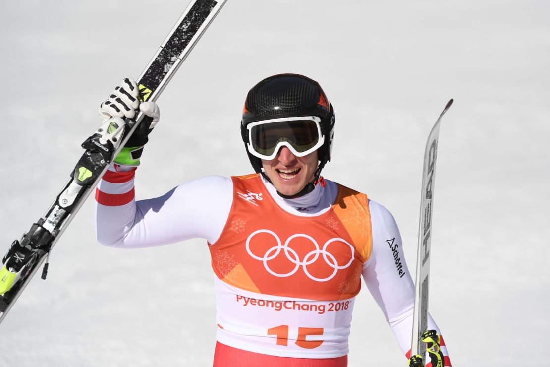 Austria's Matthias Mayer added super-G gold to his downhill title form Sochi.