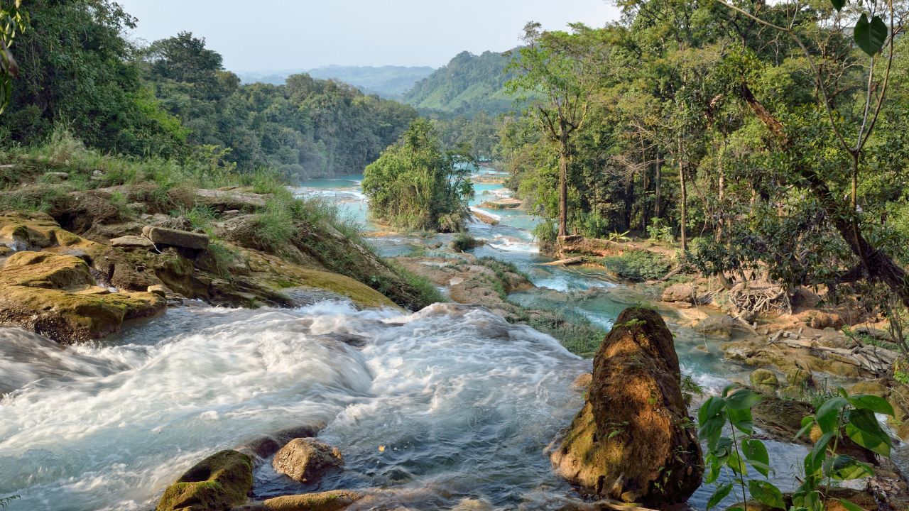 The Agua Azul waterfalls in Chiapas