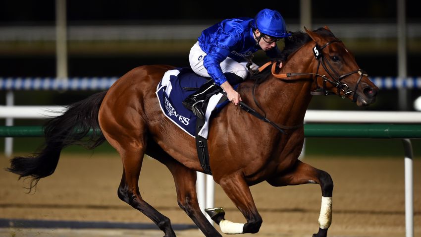 DUBAI, UNITED ARAB EMIRATES - JANUARY 11:  Oisin Murphy riding Benbatl wins the Longines Ladies Master Collection during the Dubai World Cup Carnival Races at the Meydan Racecourse on January 11, 2018 in Dubai, United Arab Emirates.  (Photo by Tom Dulat/Getty Images)