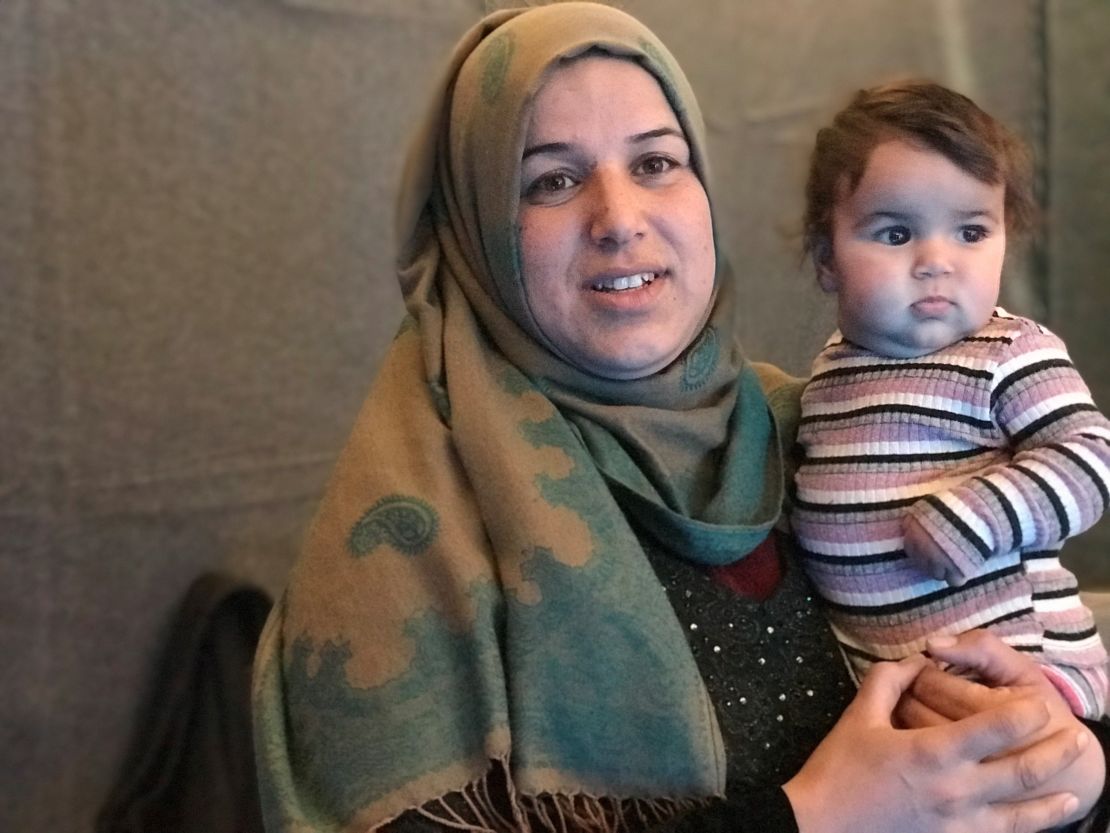 Batoul and her baby in February 2018