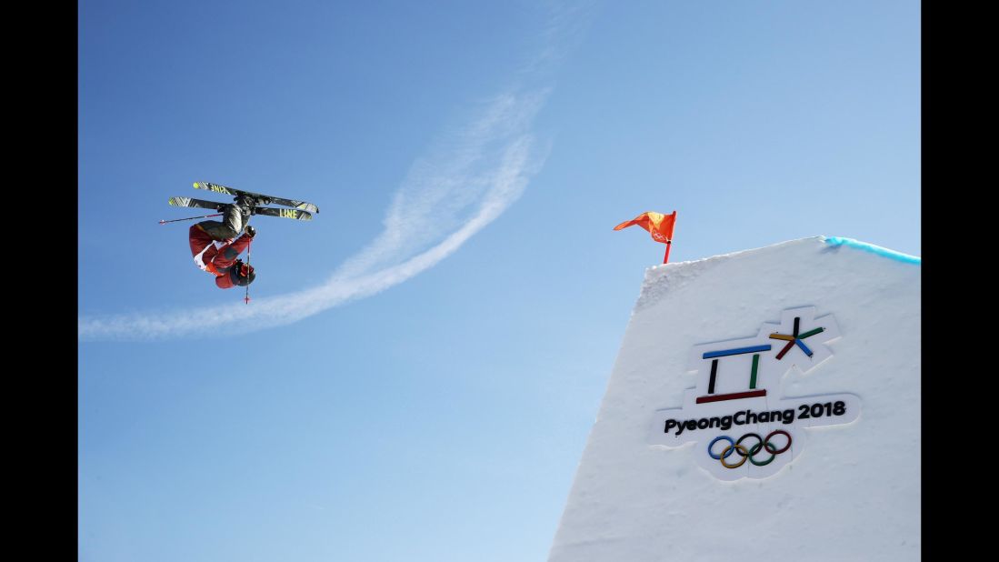 Canadian skier Kim Lamarre competes in the slopestyle competition.