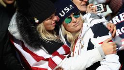 Lindsey Vonn is consoled after Saturday's women's Super G competition.