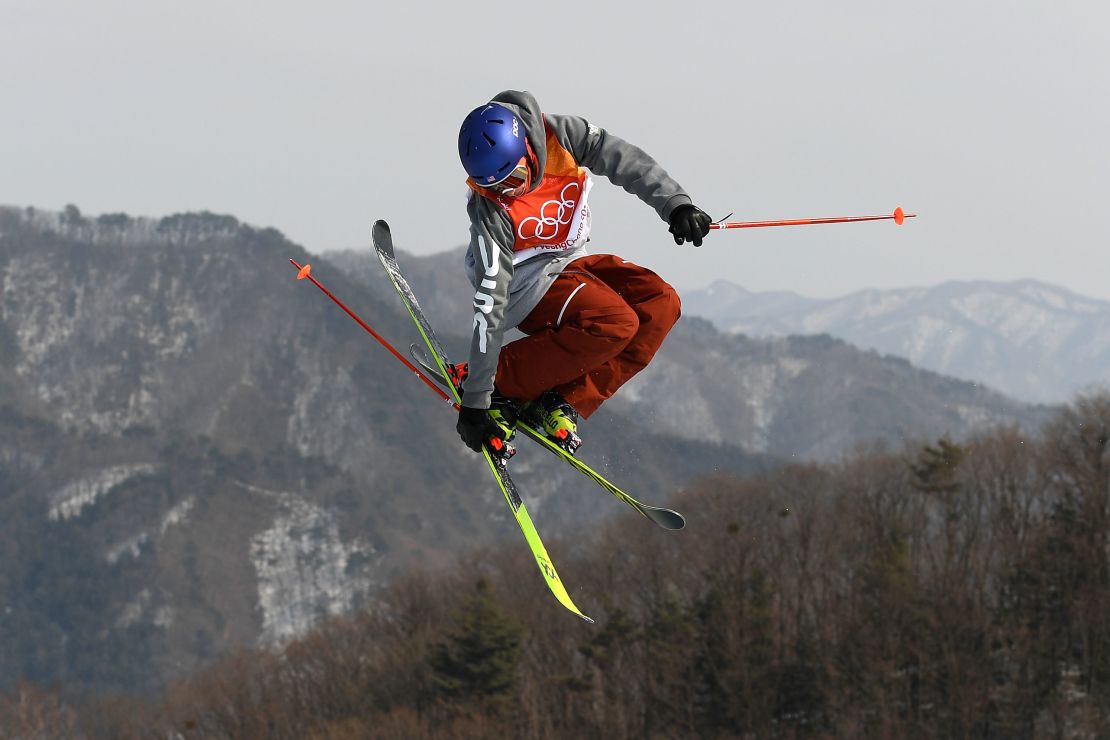 Nick Goepper of the United States competes during the Freestyle Skiing Men's Ski Slopestyle Final at the Pyeongchang 2018 Winter Olympic Games.