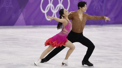 Americans Maia Shibutani and Alex Shibutani are in fourth place after Monday's short dance.