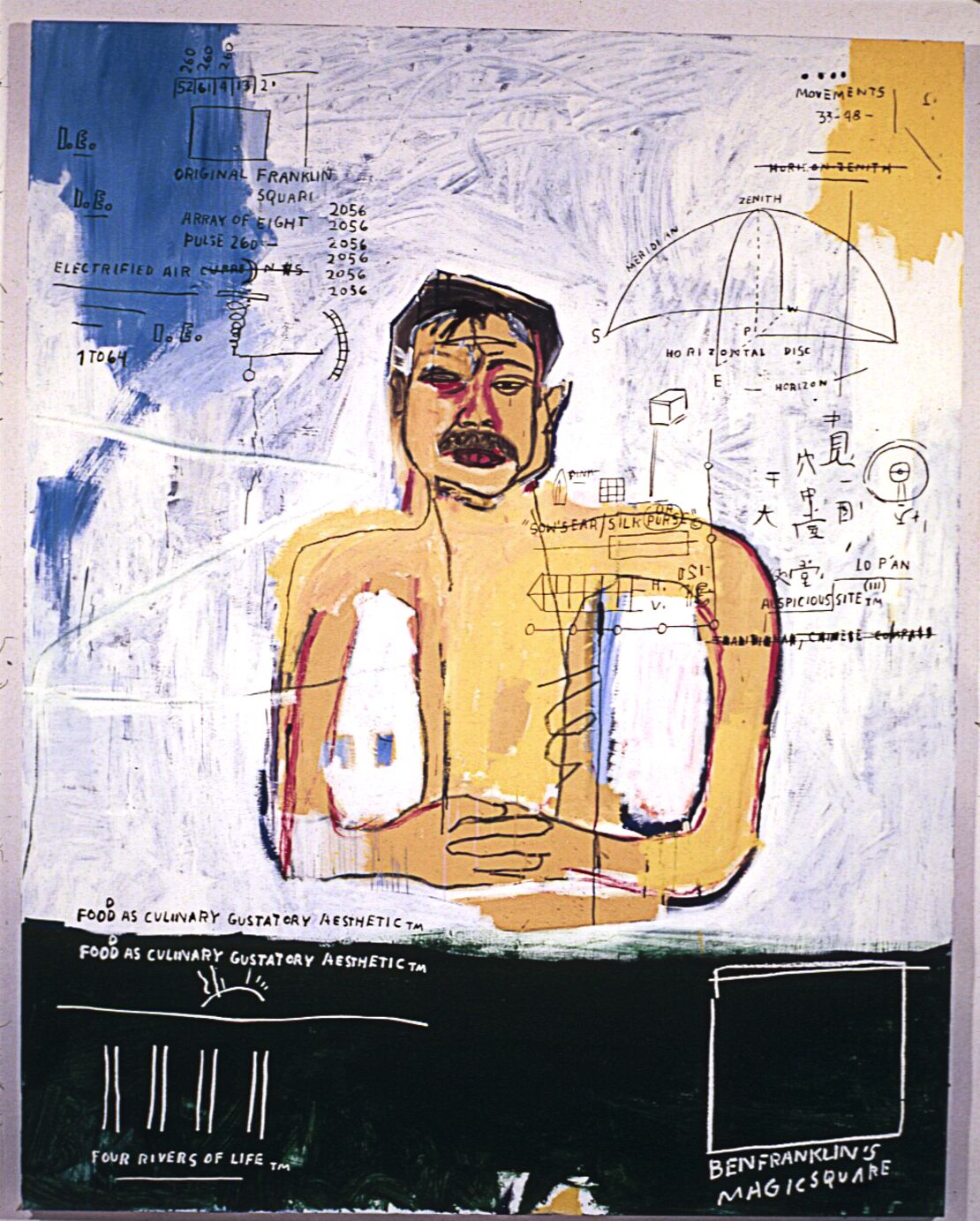"Portrait of Michael Chow" (1985) by Jean-Michel Basquiat