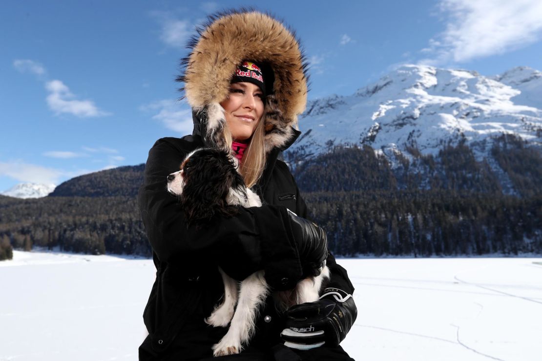 Vonn and Lucy in St Moritz, Switzerland.