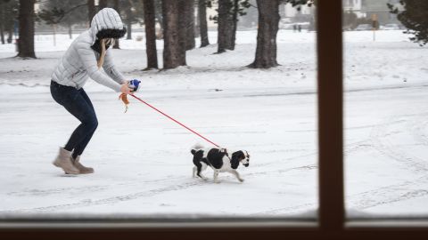 Vonn being led by Lucy.