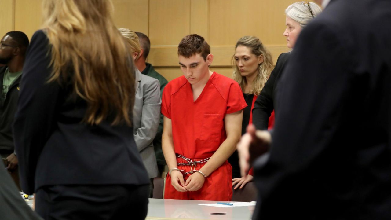 Nikolas Cruz appears in court Monday for a status hearing in Fort Lauderdale.