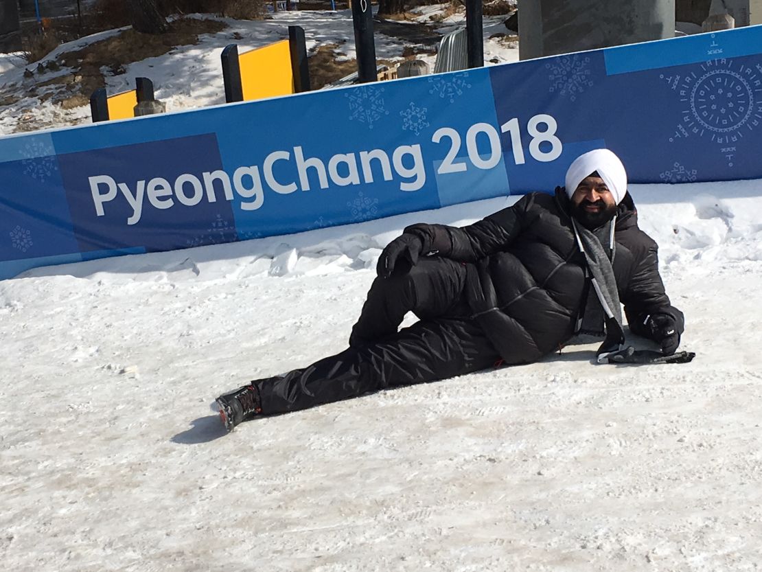 Jasmeet Singh Chandok making the most of his time on the snow.