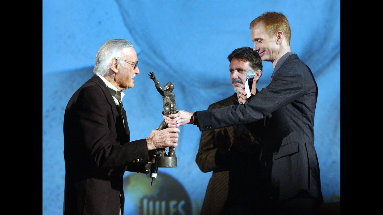Lee gets a lifetime achievement award at the Jules Verne Adventure Film Festival in 2007.