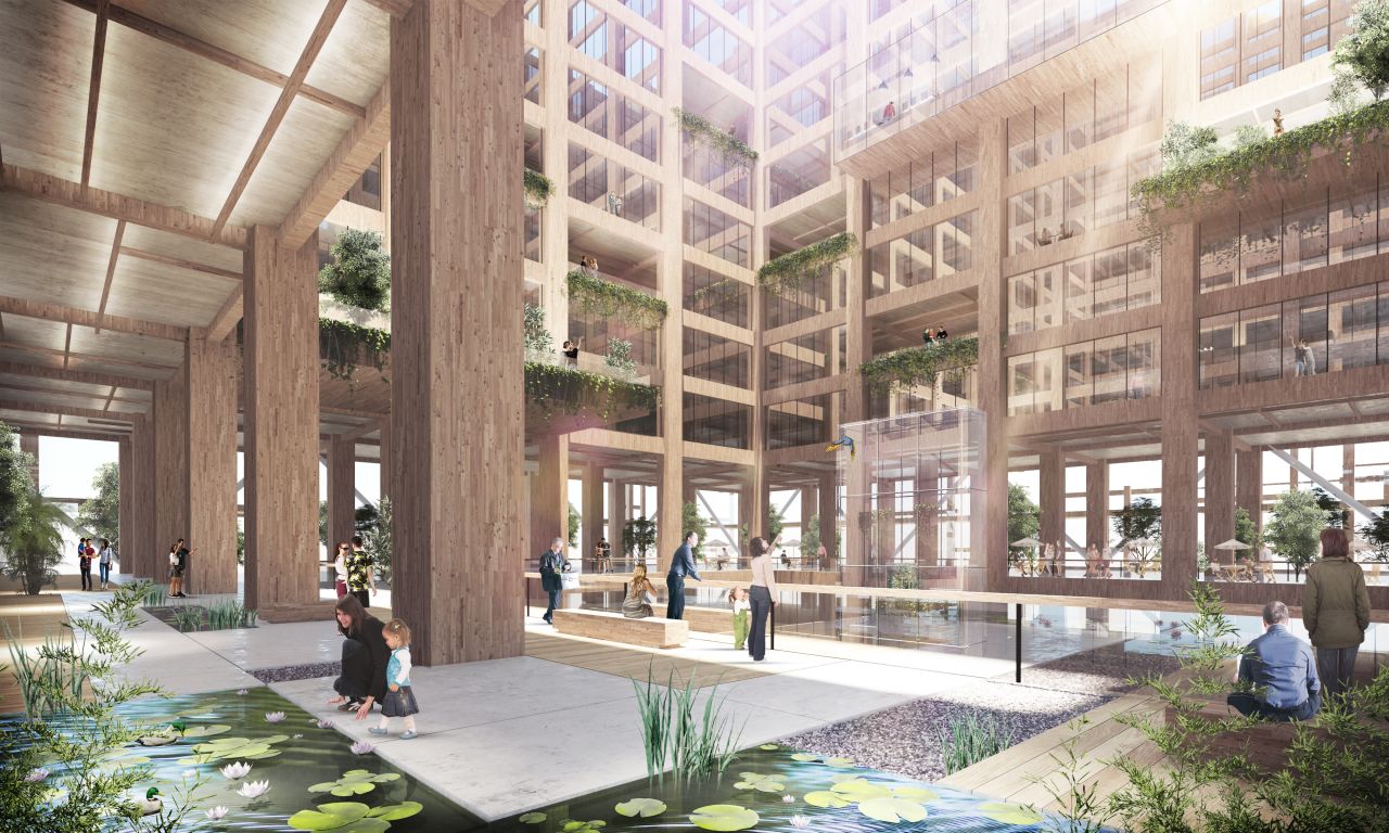 An artist's impression of inside the W350 tower in Tokyo.