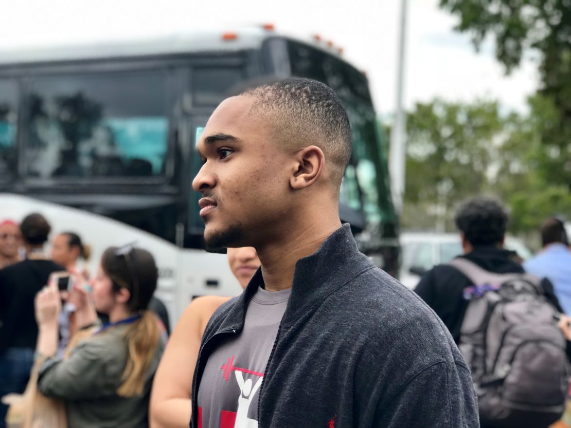 Kai Koerber, a 16-year-old junior at Stoneman Douglas High School, spoke to CNN before boarding a bus headed for Tallahassee to push for gun control legislation.