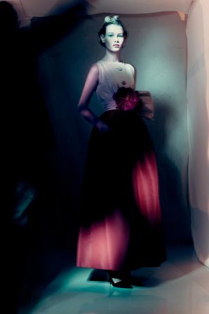 Sofia Mechetner wears Christian Dior Haute Couture Spring-Summer 1959, designed by Yves Saint Laurent