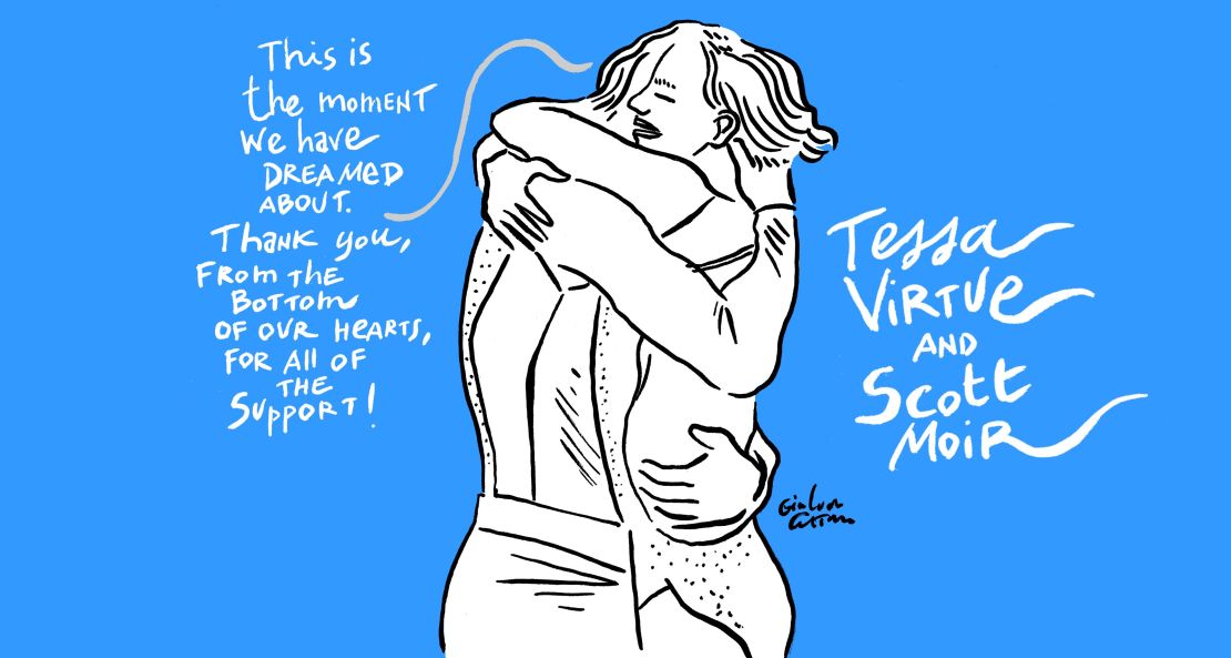 Tessa Virtue Scott Moir ice dance sketch winter Olympics
