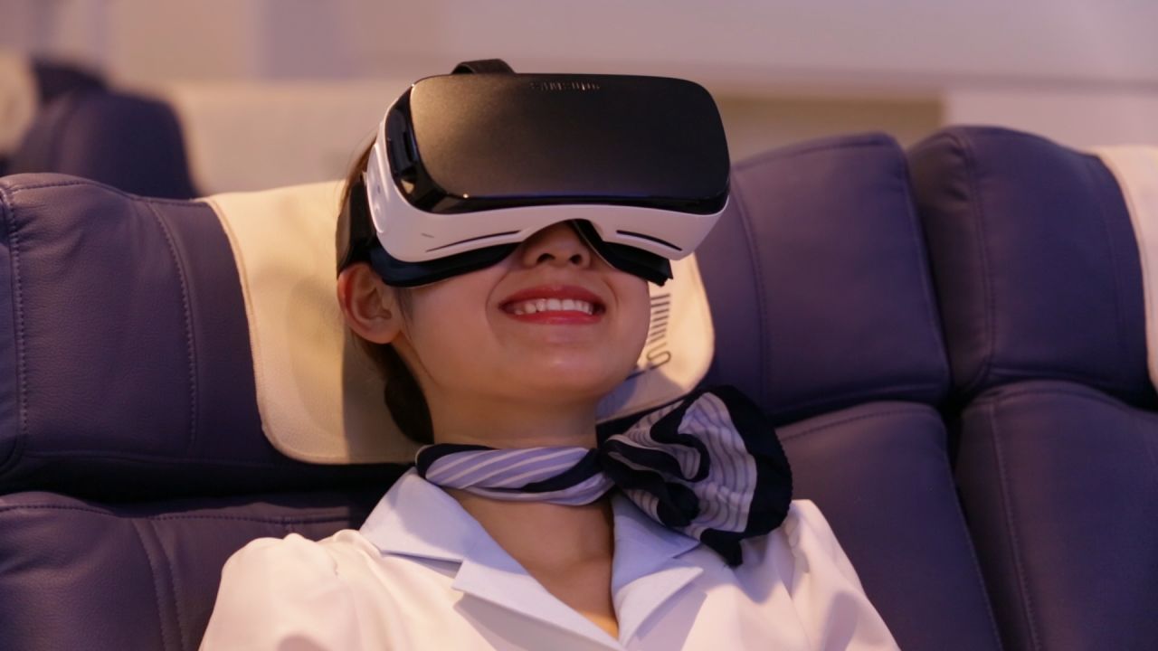 <strong>VR travel:</strong> Japanese company First Airlines uses virtual reality to take travelers on journeys around the world -- without leaving the ground.