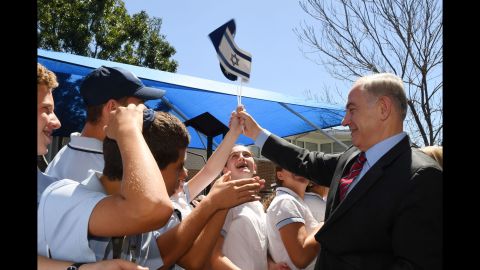 Netanyahu visits Moriah College in Sydney in February 2017. It was the first time an Israeli prime minister had visited Australia.