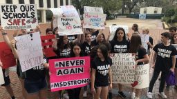 Students from other Parkland schools showed up to cheer Stoneman Douglas students on as they departed for Tallahassee this week. 