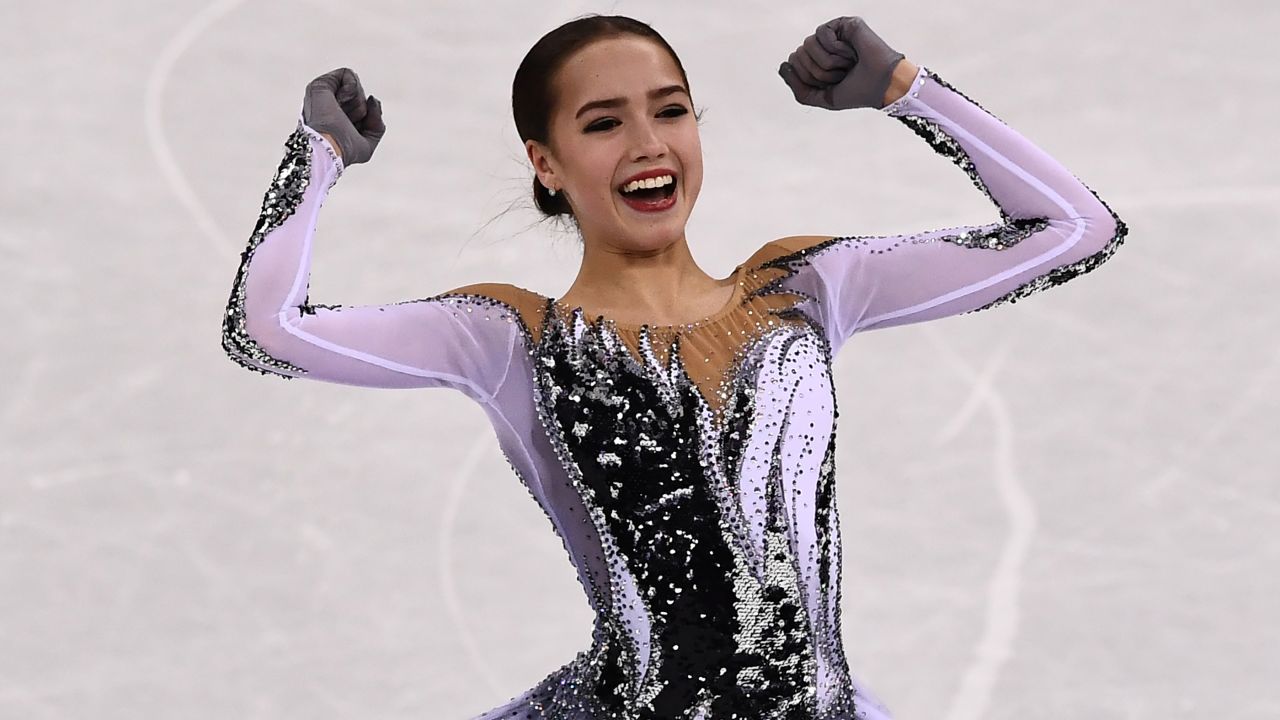 Russia's Alina Zagitova set a new world record in the Ice Skating Short Program at the Pyeongchang Winter Olympics on February 21, 2018. 