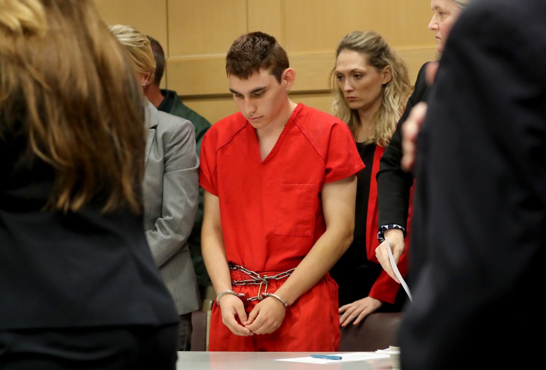 Nikolas Cruz appears in court last month days after the mass shooting.