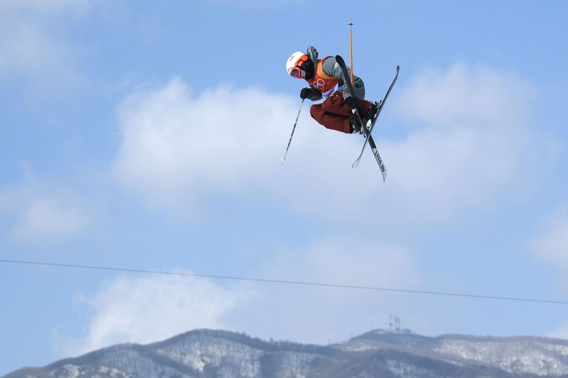 American Alex Ferreira catches some air on his way to winning silver in the ski halfpipe.