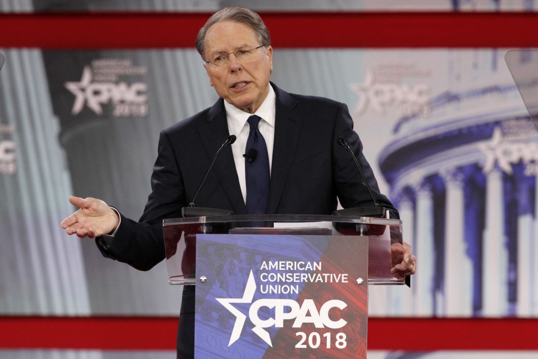 NRA CEO Wayne LaPierre speaks at the Conservative Political Action Conference outside Washington.
