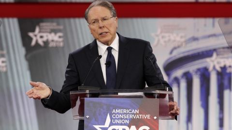 NRA CEO Wayne LaPierre speaks at the Conservative Political Action Conference outside Washington.