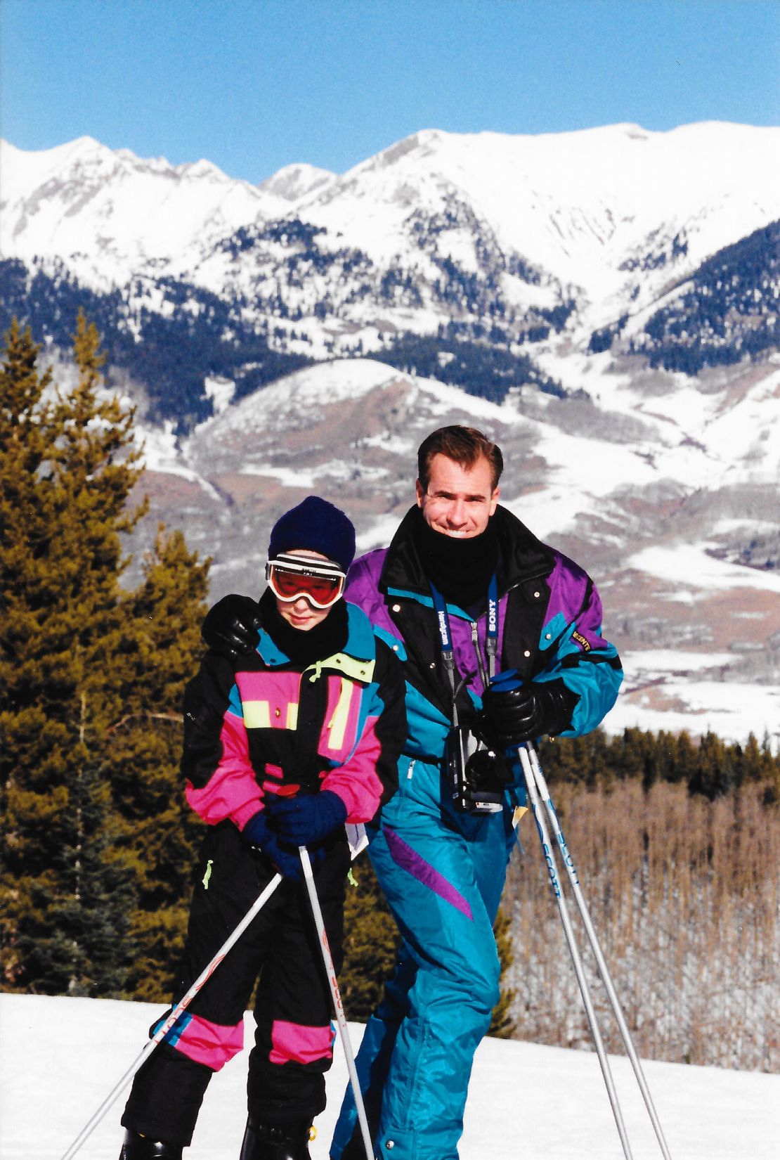 Father and daughter on a ski trip to Crested Butte, Colorado, in December 1997.