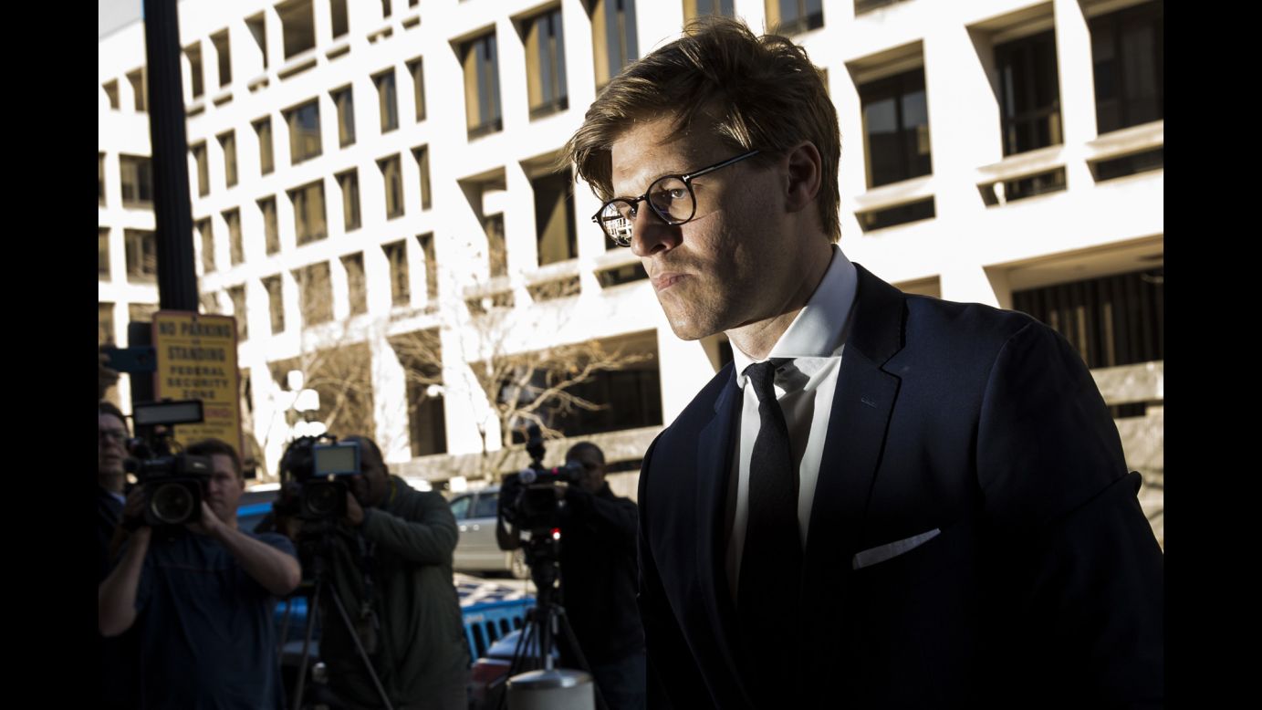 Alex van der Zwaan, a Dutch lawyer, arrives at the US District Courthouse to <a href="https://www.cnn.com/2018/02/20/politics/robert-mueller-rick-gates/index.html" target="_blank">plead guilty to charges</a> of making false statements to investigators during Robert Mueller's special counsel investigation on Tuesday, February 20. 