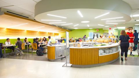 The Weinstein Dining Hall at NYU, where the menu was served.