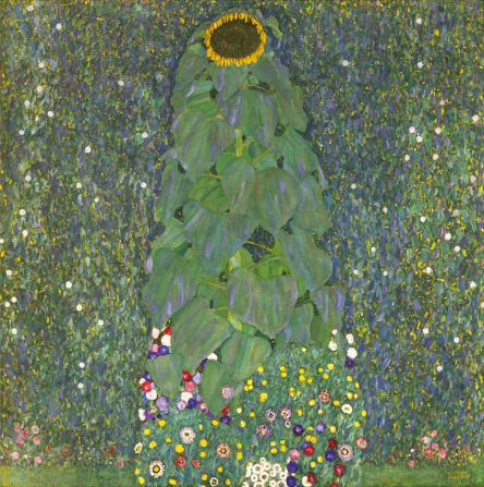 Experts have noted Klimt's "Sunflower," painted in 1906, has structural similarities to "The Kiss."
