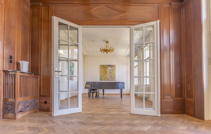 The elegant renovated interior of the so-called Klimt Villa, which housed the painter's studio.