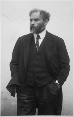 A photograph of Klimt taken a few months before his death in 1918.
