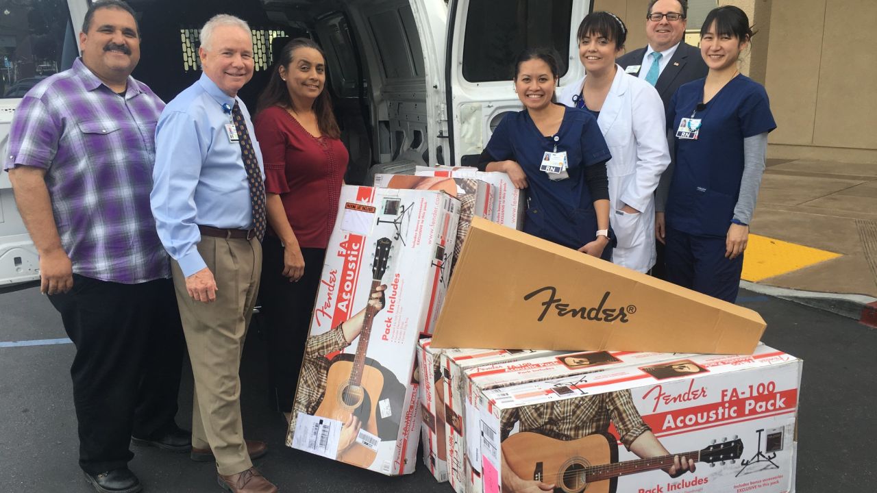 Fender donated acoustic guitars to the children who were allegedly tortured and held captive by their parents in Perris, California.