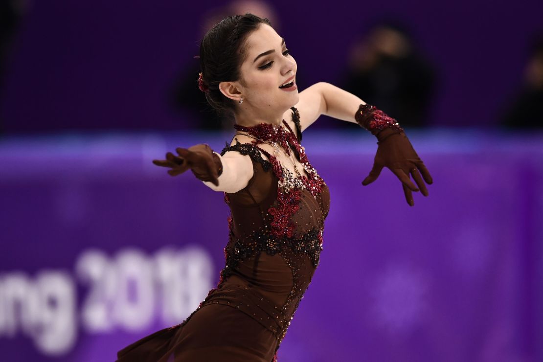 Russia's Evgenia Medvedeva competes in the women's single skating free skating.
