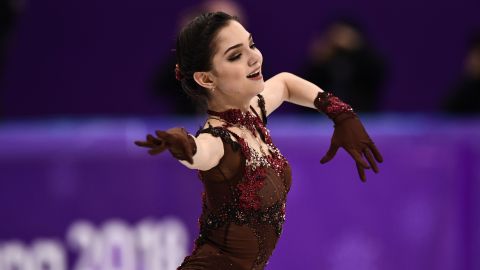 Russia's Evgenia Medvedeva competes in the women's single skating free skating.