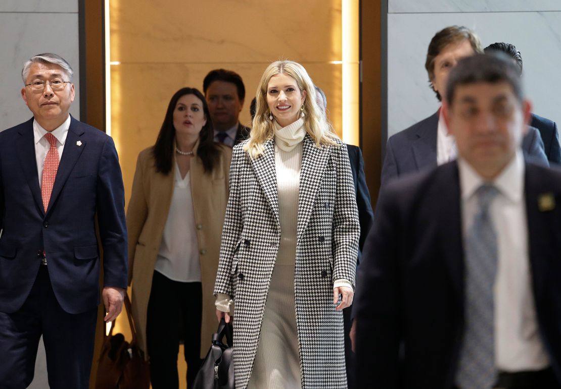 Ivanka Trump, daughter of US President Donald Trump, arrives at Incheon International Airport on February 23.