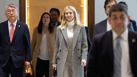 Ivanka Trump, daughter of US President Donald Trump, arrives at Incheon International Airport on February 23.