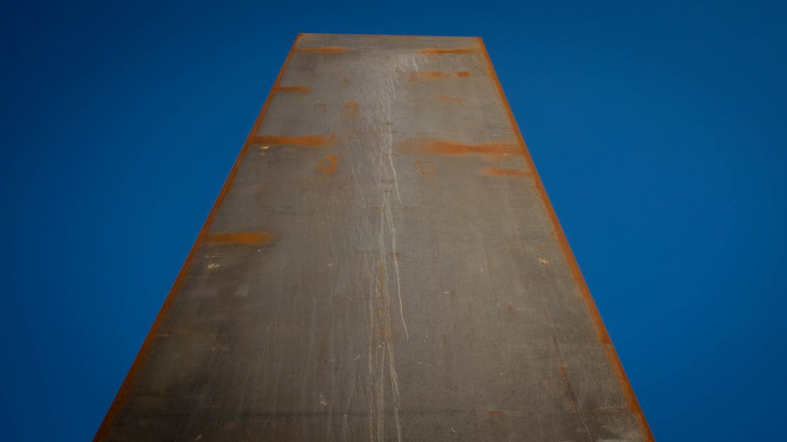 Reach for the skies: The metal sheets stand up to 16.7 meters tall.