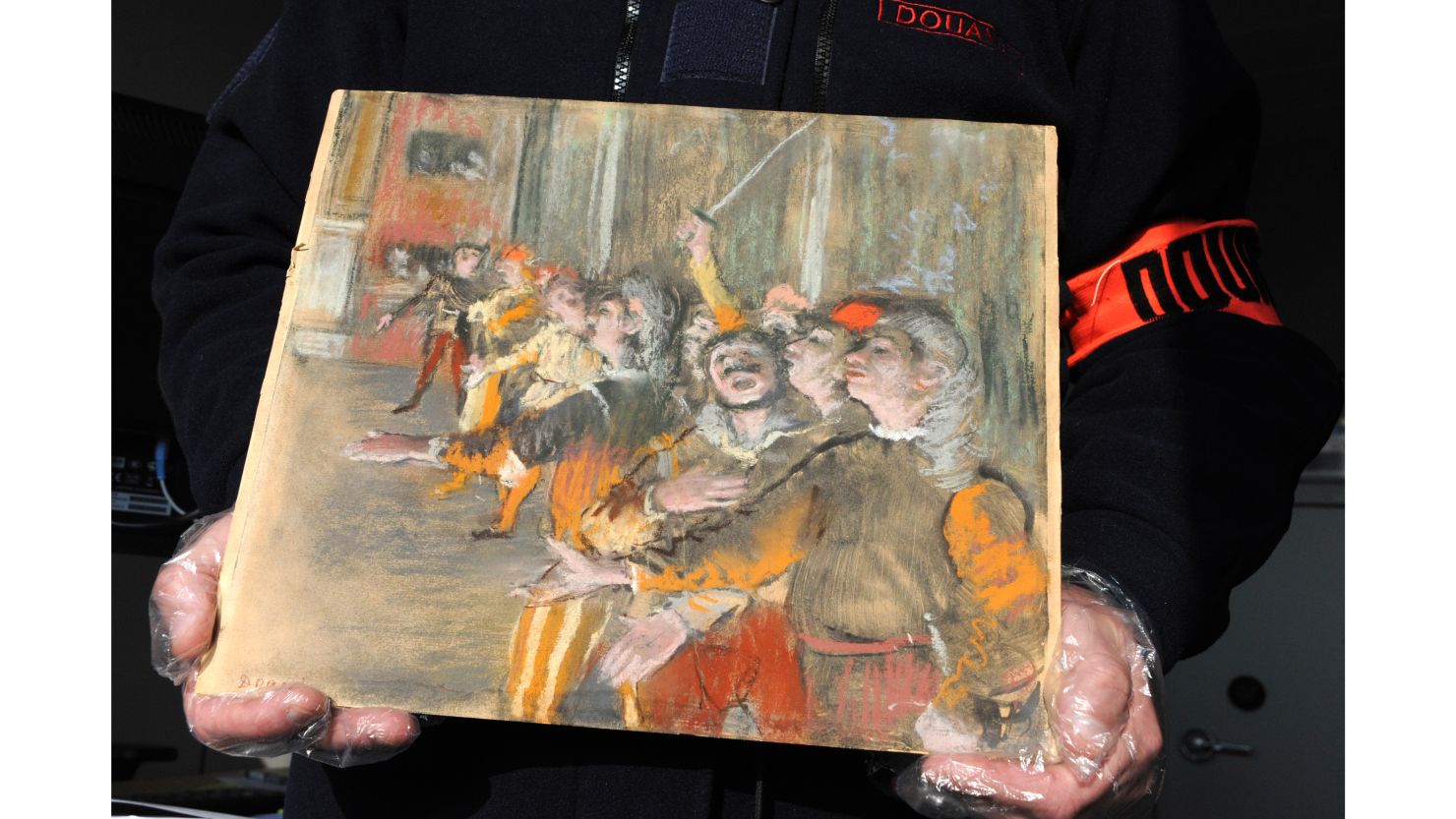 The unframed Edgar Degas painting was recently found by customs agents.
