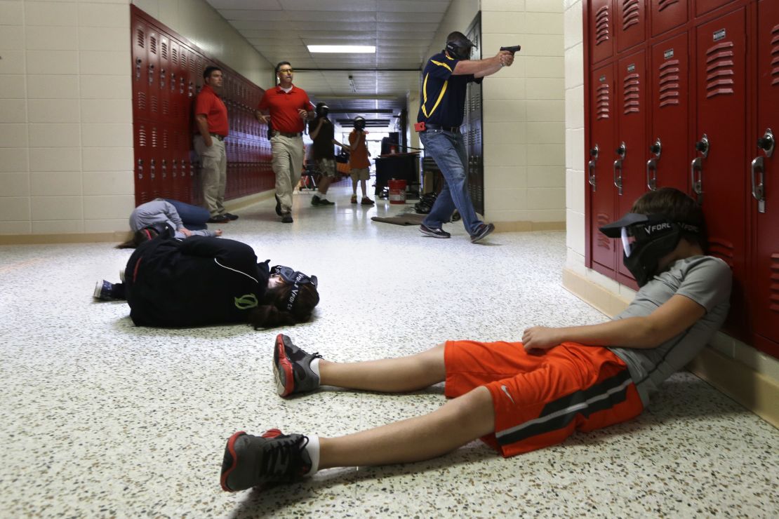 Faculty members of Clarksville Schools in Arkansas undergo firearms training yearly.