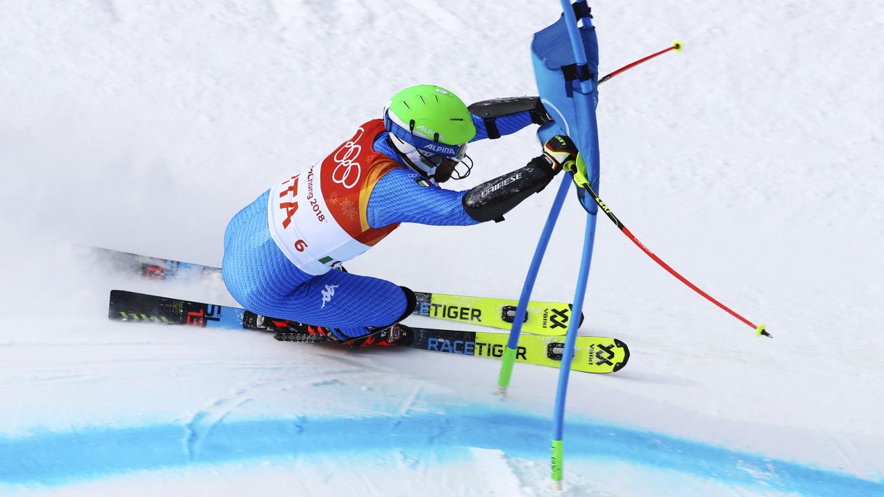 Italy's Riccardo Tonetti skis during the team event.