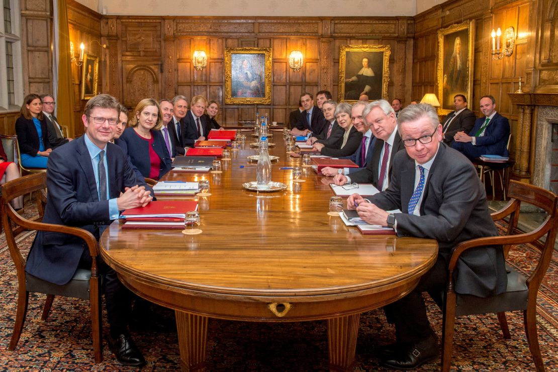 Theresa May meets with her Cabinet at Chequers to discuss the UK's future relationship with the EU.