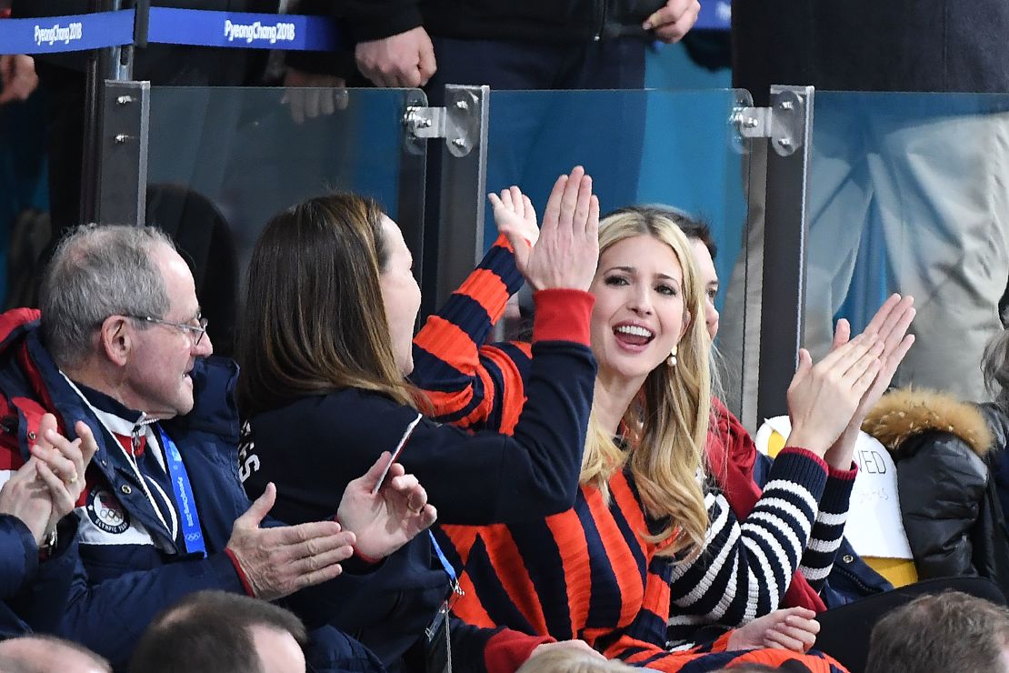 US President's daughter and senior White House adviser Ivanka Trump  at the curling. 