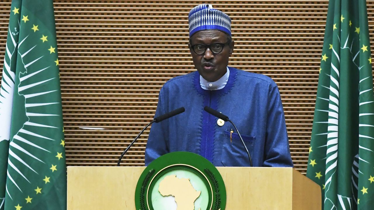 Nigeria's President Muhammadu Buhari at the 30th annual African Union summit in Addis Ababa on January 28, 2018. 