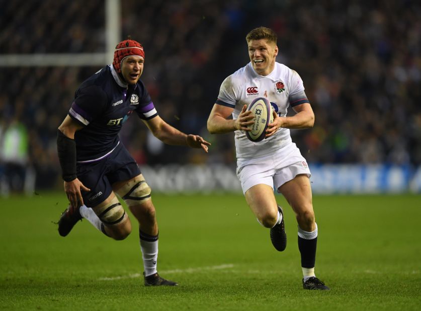 Owen Farrell broke clear to score an early try for England in the second half which he also converted. 