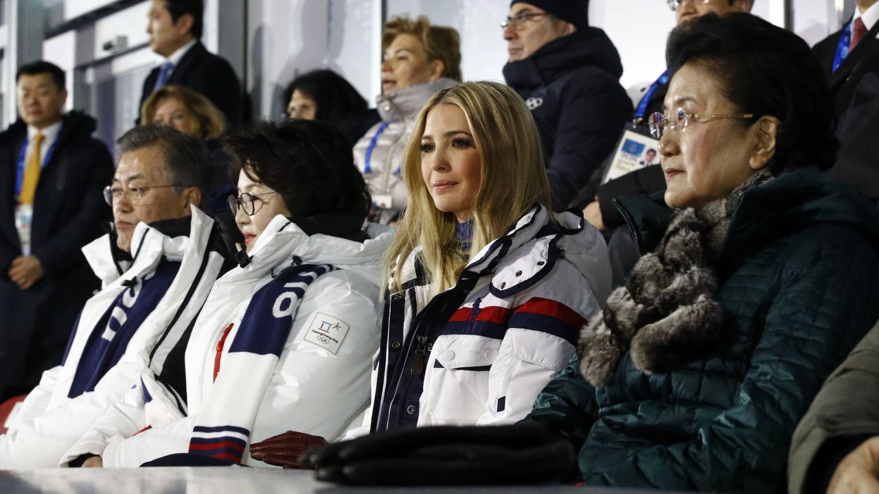 Ivanka Trump, daughter of President Donald Trump, at the closing ceremony of the Olympics