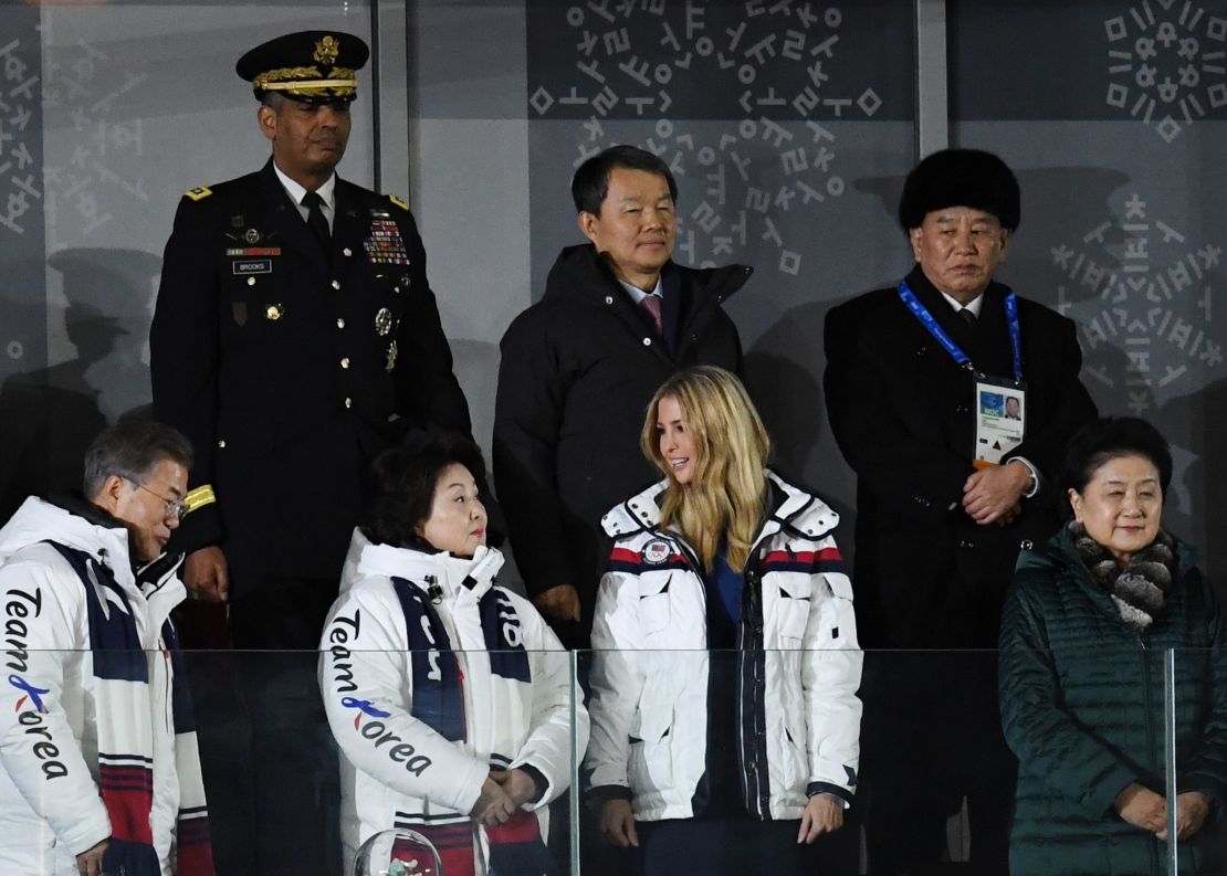 South Korea's President Moon Jae-in (left), his wife Kim Jung-sook and US President Donald Trump's daughter Ivanka.