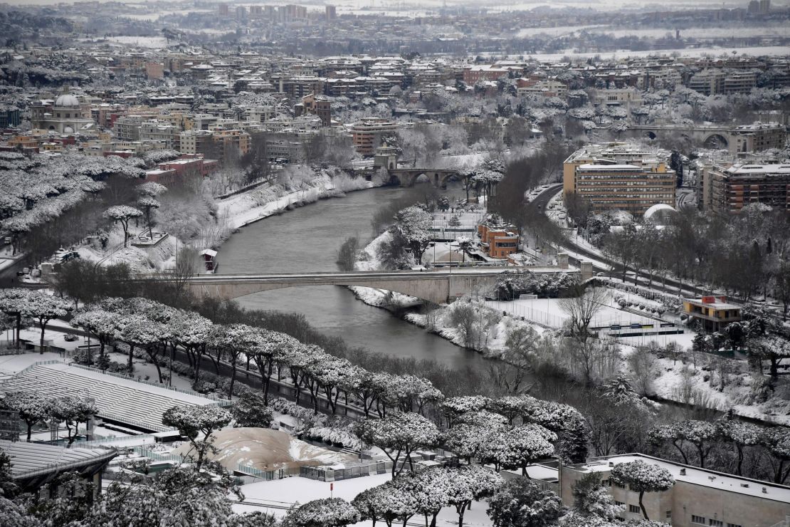 Rome experienced its coldest weather in almost five years. 