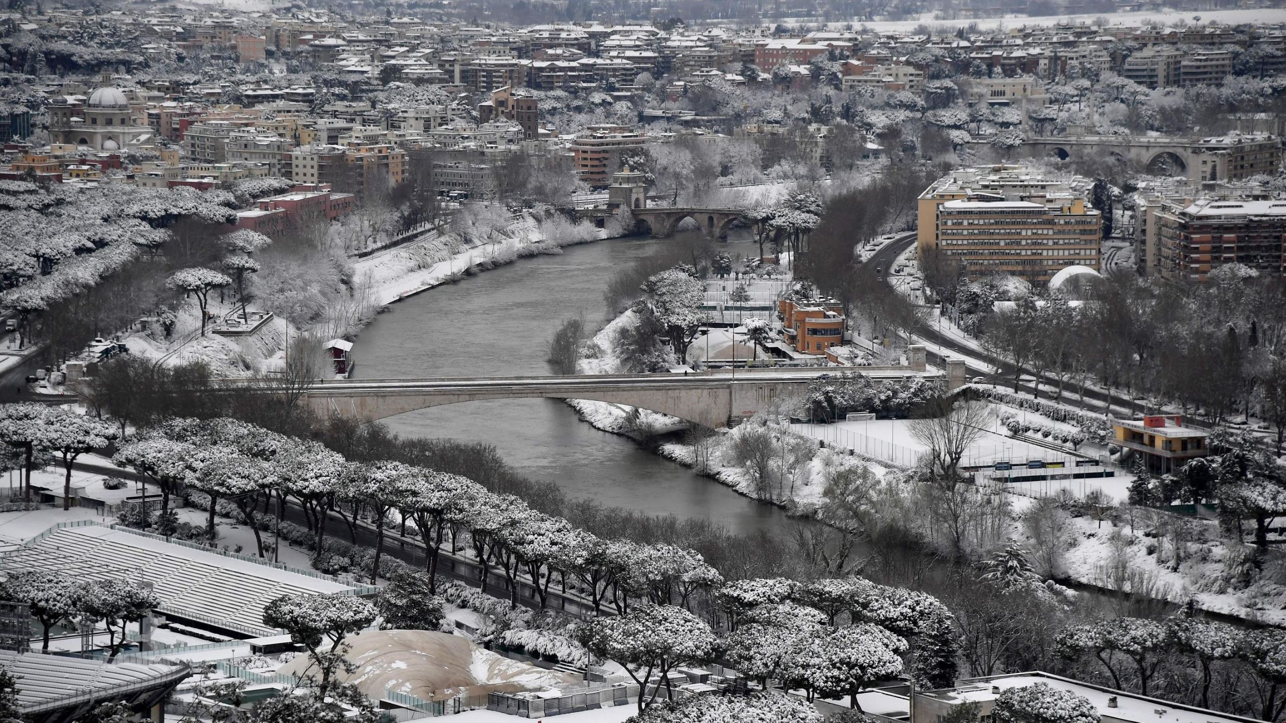 Rome experienced its coldest weather in almost five years. 
